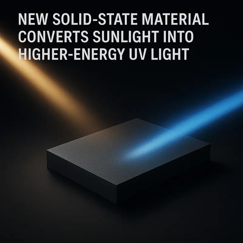 Material solid care transformă lumina solară în lumină UV de energie superioară