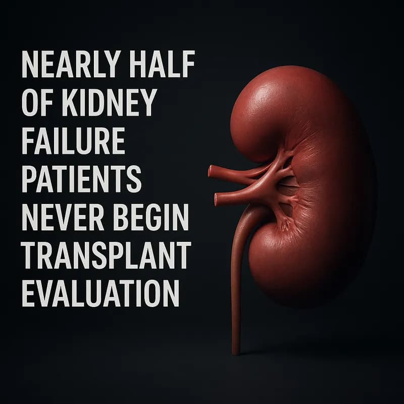 Aproape Jumătate dintre Pacienții cu Insuficiență Renală Nu Încep Evaluarea pentru Transplant