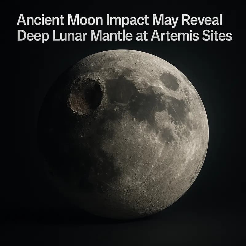 Un impact antic pe Lună ar putea dezvălui manta lunară adâncă la locațiile Artemis