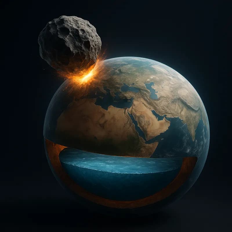 Impacturile asteroidale ar fi putut crea oceane subterane prietenoase vieții pe Terra primitivă