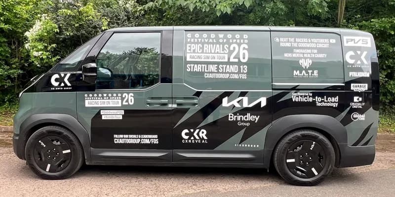 Kia Transforms PV5 Electric Van into High-Tech Mobile Racing Simulator