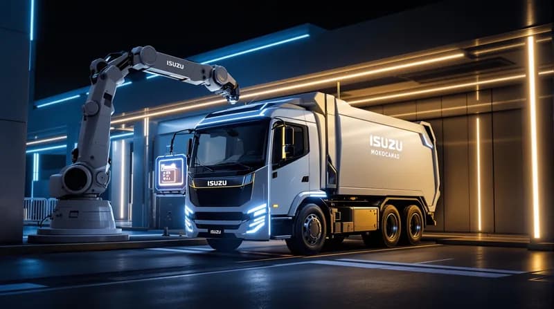 Isuzu testează schimbul rapid de baterii pentru camioanele electrice de gunoi în Yokohama