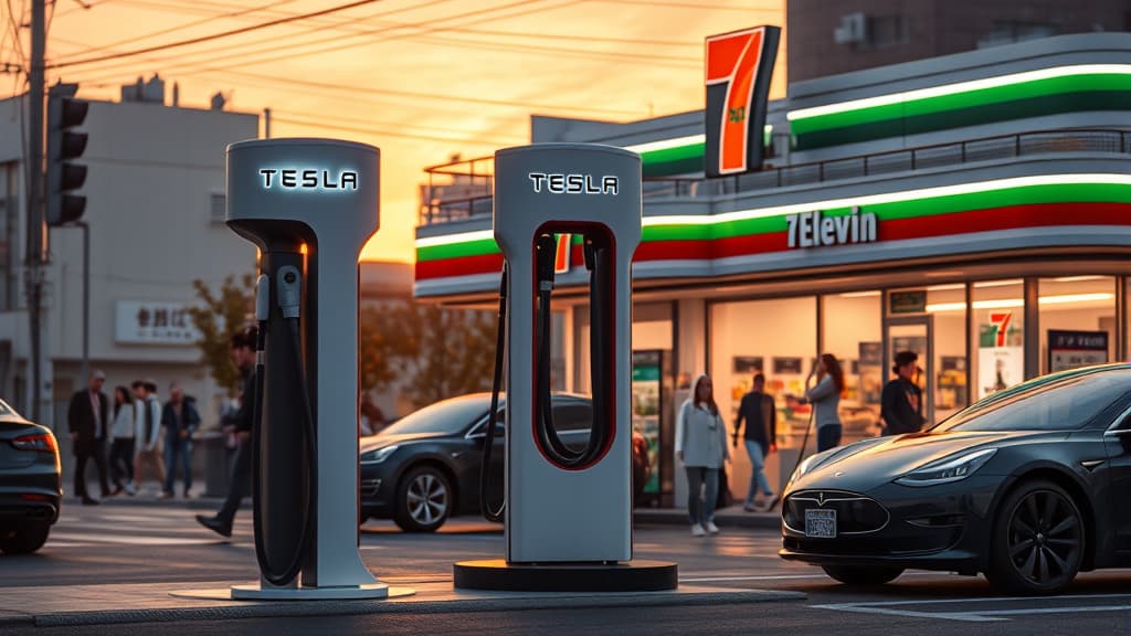 Tesla extinde rețeaua de Superchargeri din Japonia în magazinele 7-Eleven