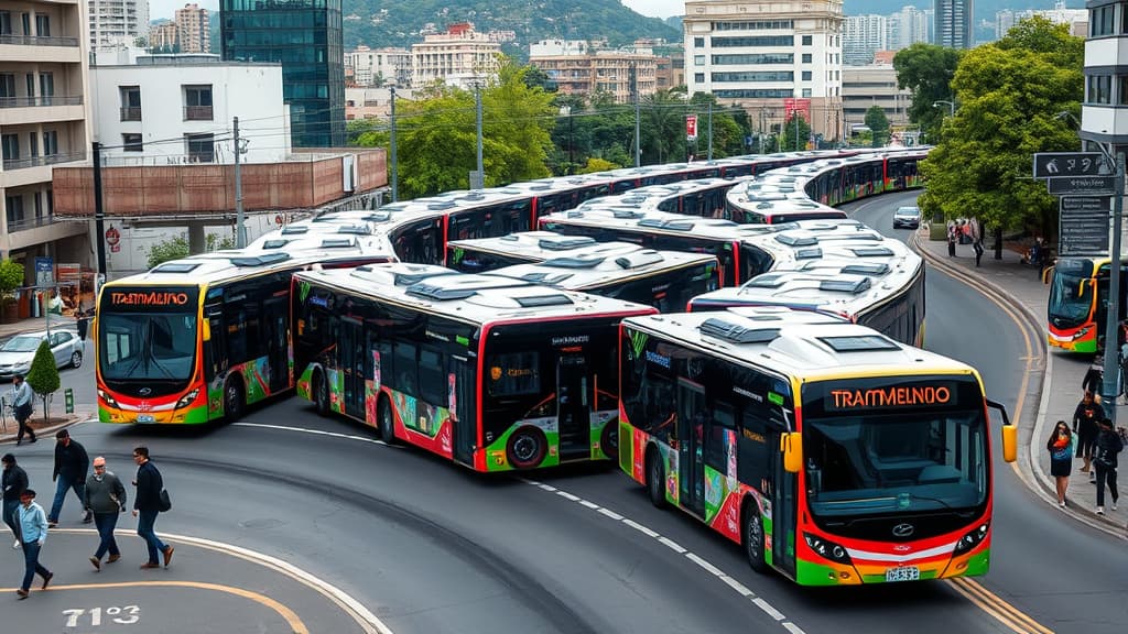 Primii 50 de autobuze electrice articulate din Columbia intră în circulație