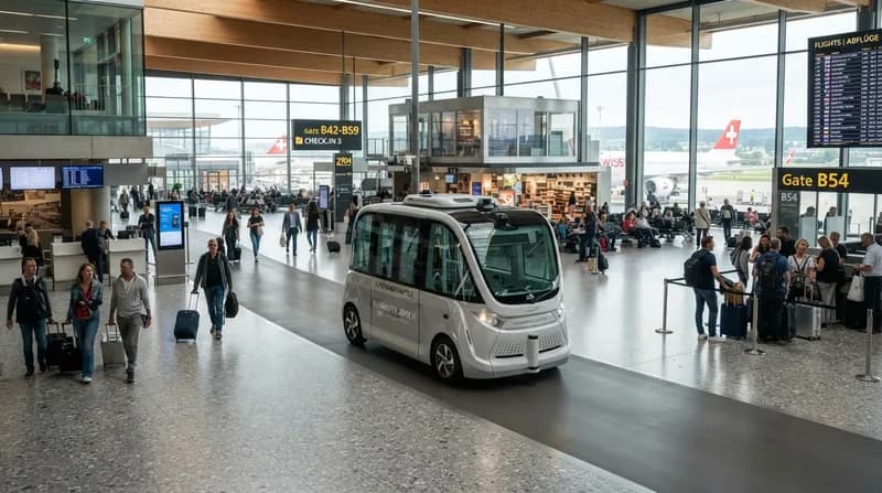 Aeroportul din Zurich lansează microbuze electrice autonome de nivel 4