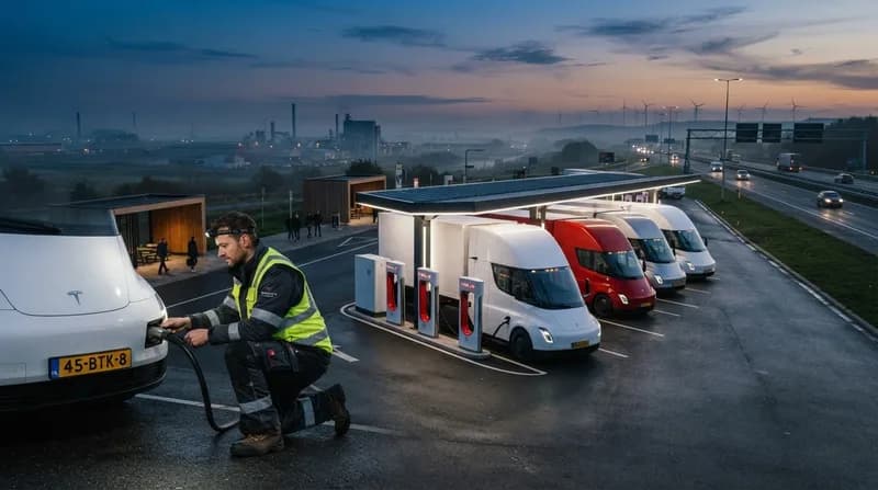 Rețeaua de încărcare Megawatt de la Tesla: pregătirea Europei pentru era camioanelor Semi