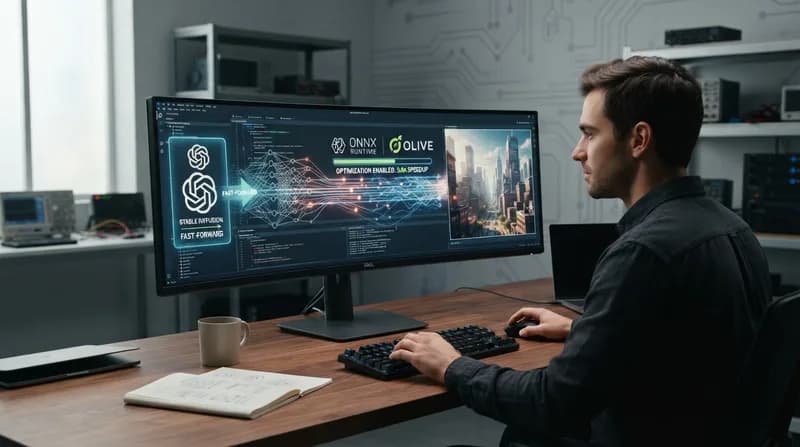 Optimizarea Stable Diffusion: Noi creșteri de viteză prin ONNX Runtime și Olive