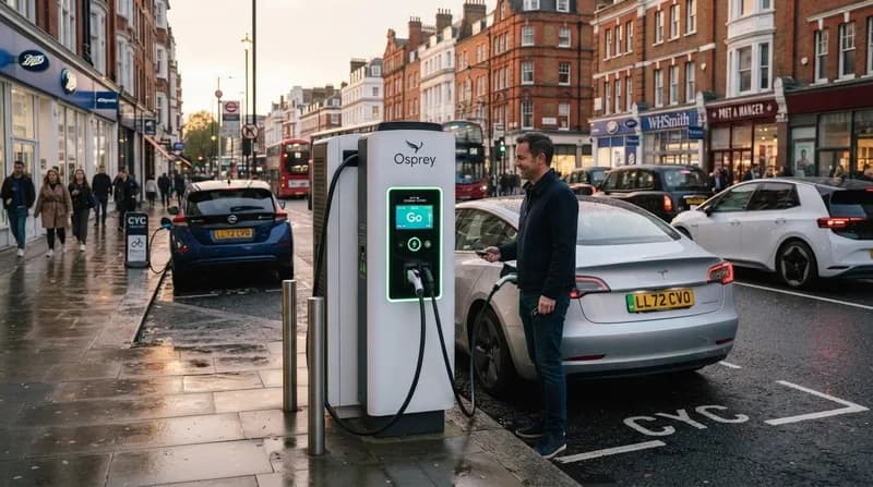 Osprey Charging lansează „Osprey Go” pentru a simplifica încărcarea vehiculelor electrice în Marea Britanie