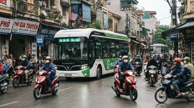 Hanoi accelerează tranziția verde: 53 de autobuze electrice intră în serviciu