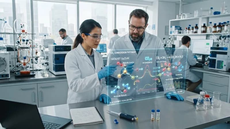 AI dezvăluie reacții chimice ascunse pentru transformarea CO2 în combustibil sustenabil