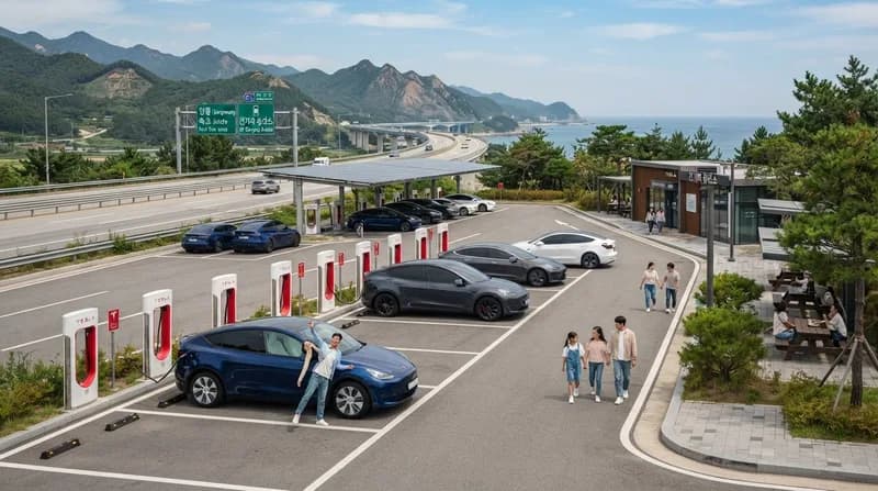 Tesla obține un contract guvernamental pentru stații de încărcare pe autostrăzile din Coreea de Sud